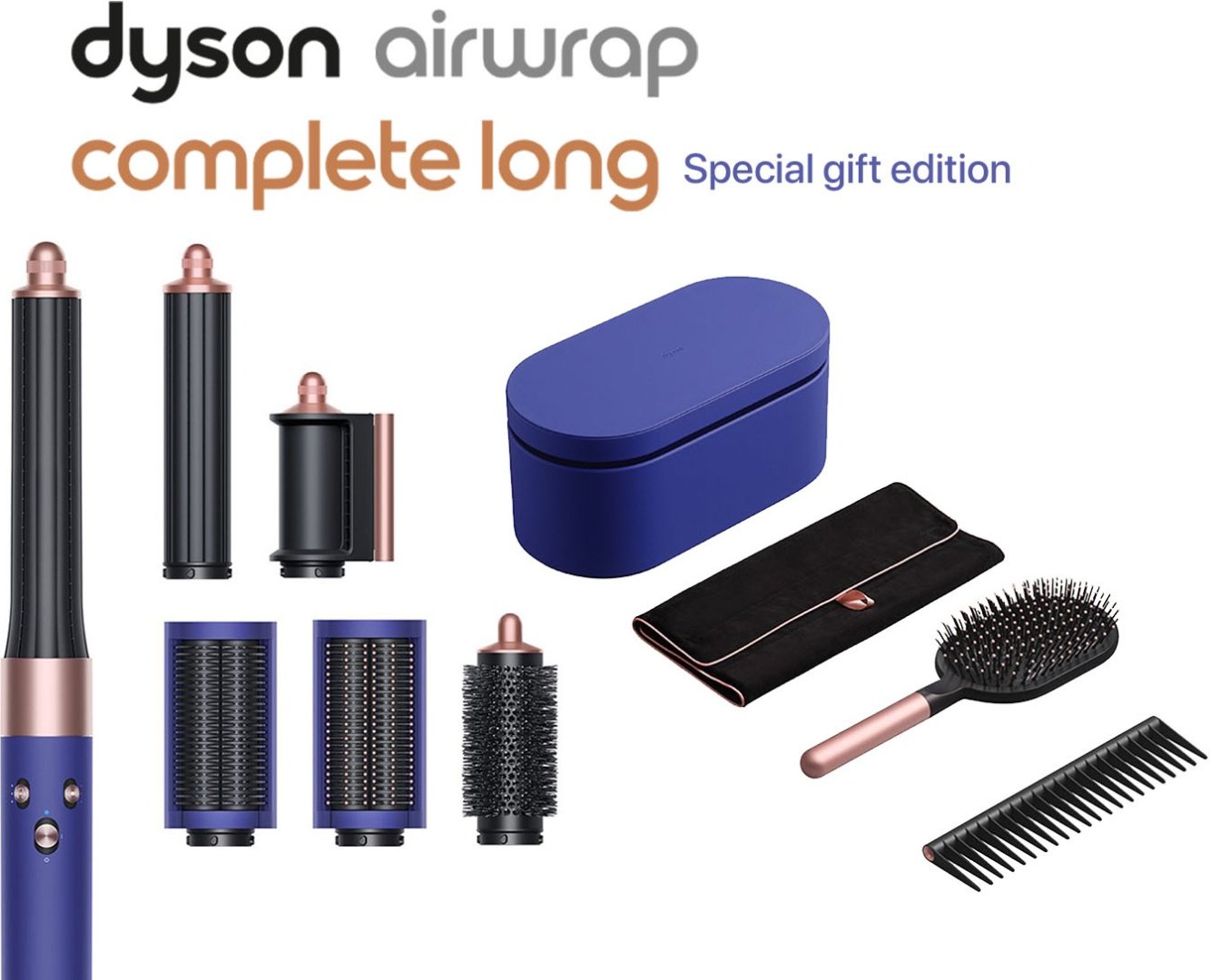 Dyson Airwrap HS05 Long с дорожным чехлом и расческами стайлер синий, медный купить,368000