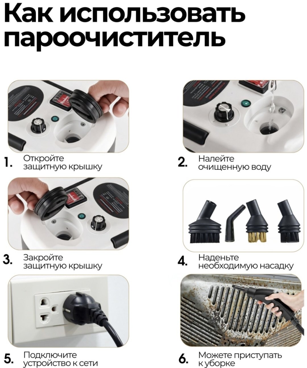 Пароочиститель WX-QX001 белый
