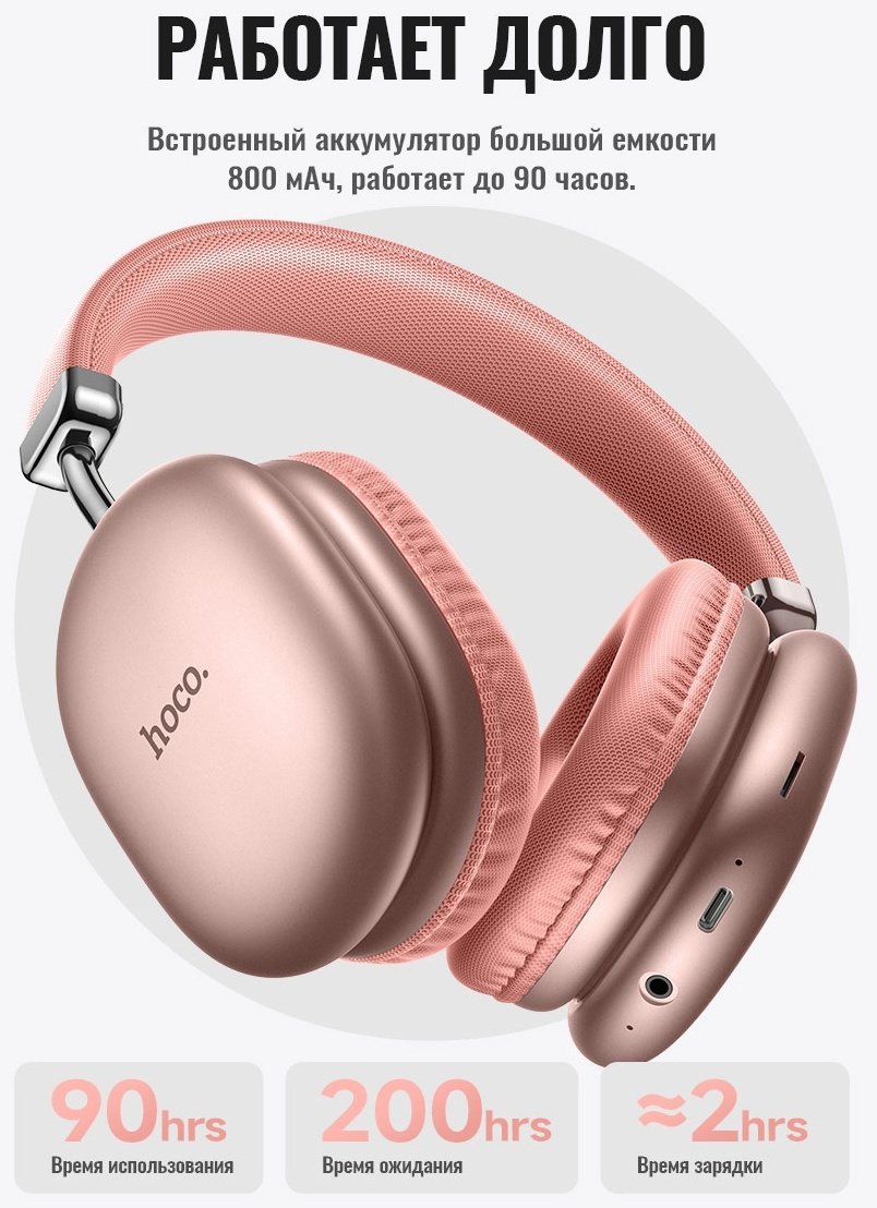 Наушники Hoco W35 MAX розовый купить,NaN