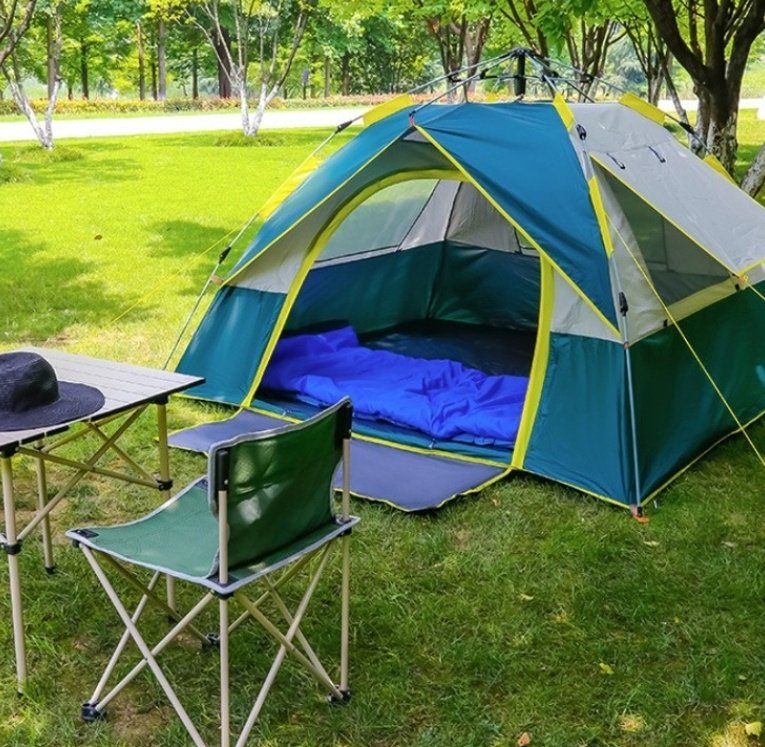 Палатка Denx DX-Camping кемпинговая количество мест: 3 зеленый
