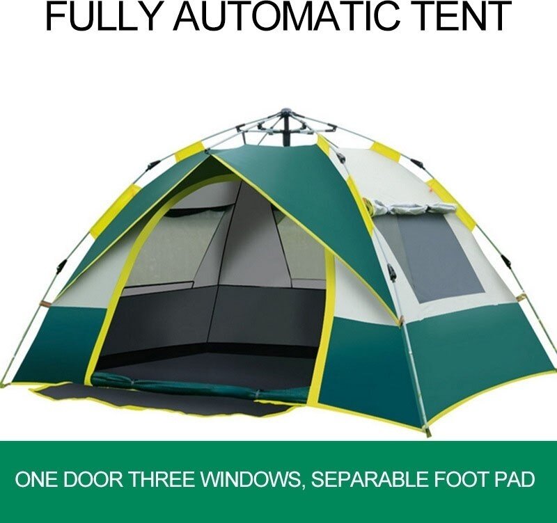 Палатка CAMPING Gear кемпинговая 3-местная зеленый