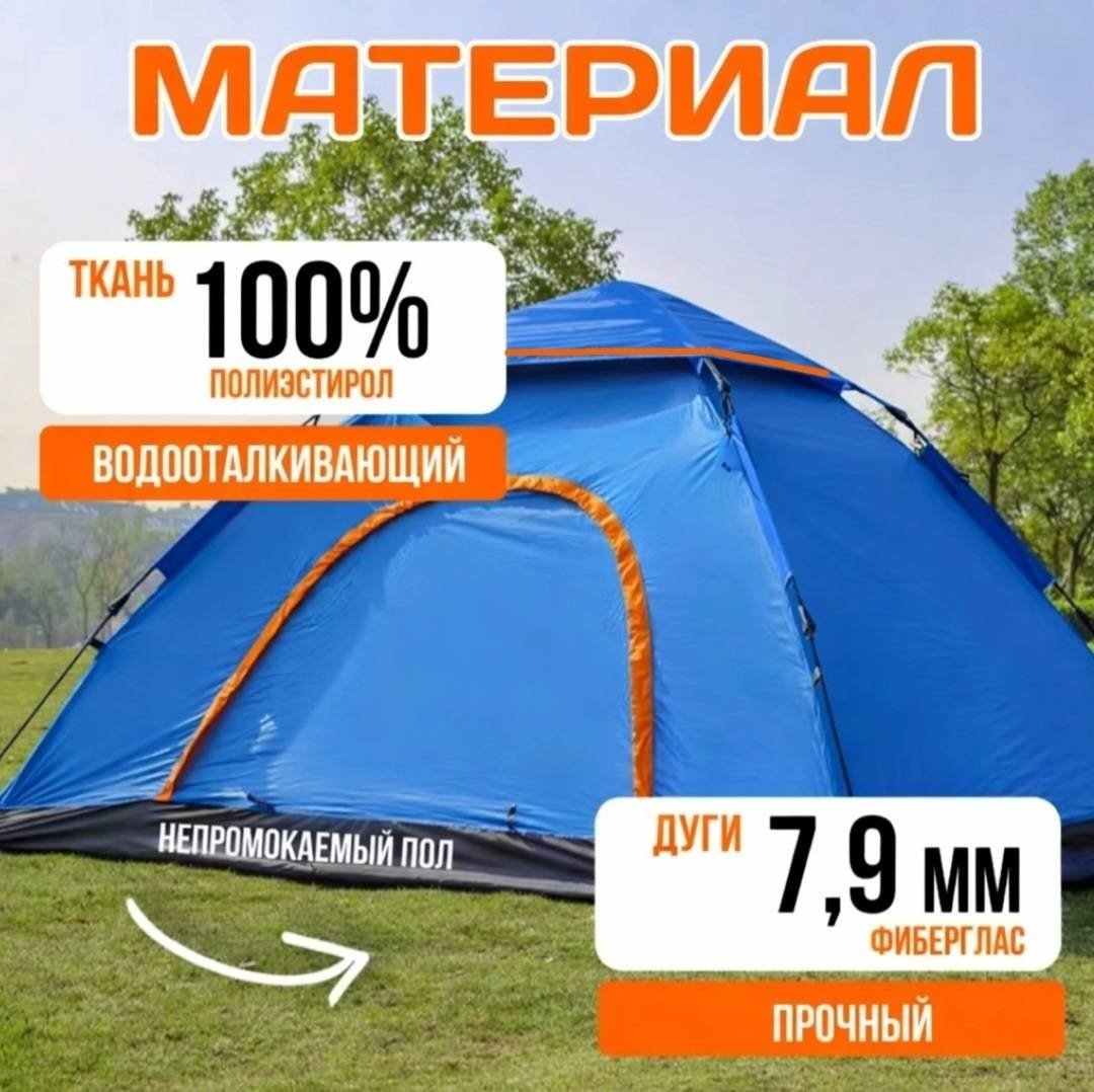 Палатка IER кемпинговая 2-местная голубой