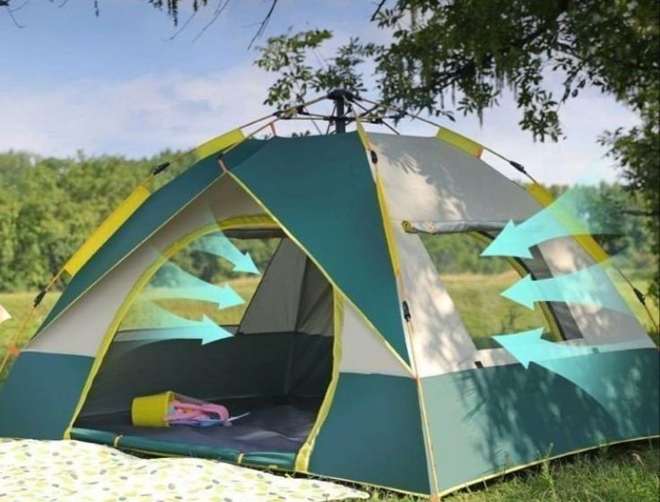 Палатка Denx DX-Camping кемпинговая количество мест: 3 зеленый