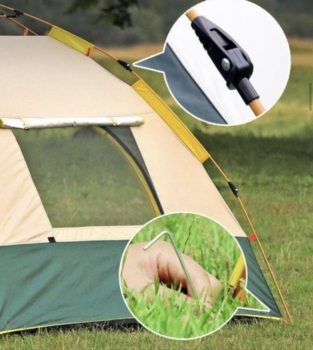 Палатка CAMPING Gear кемпинговая 3-местная зеленый