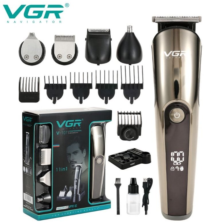VGR Professional машинка для стрижки V-107 серебряный