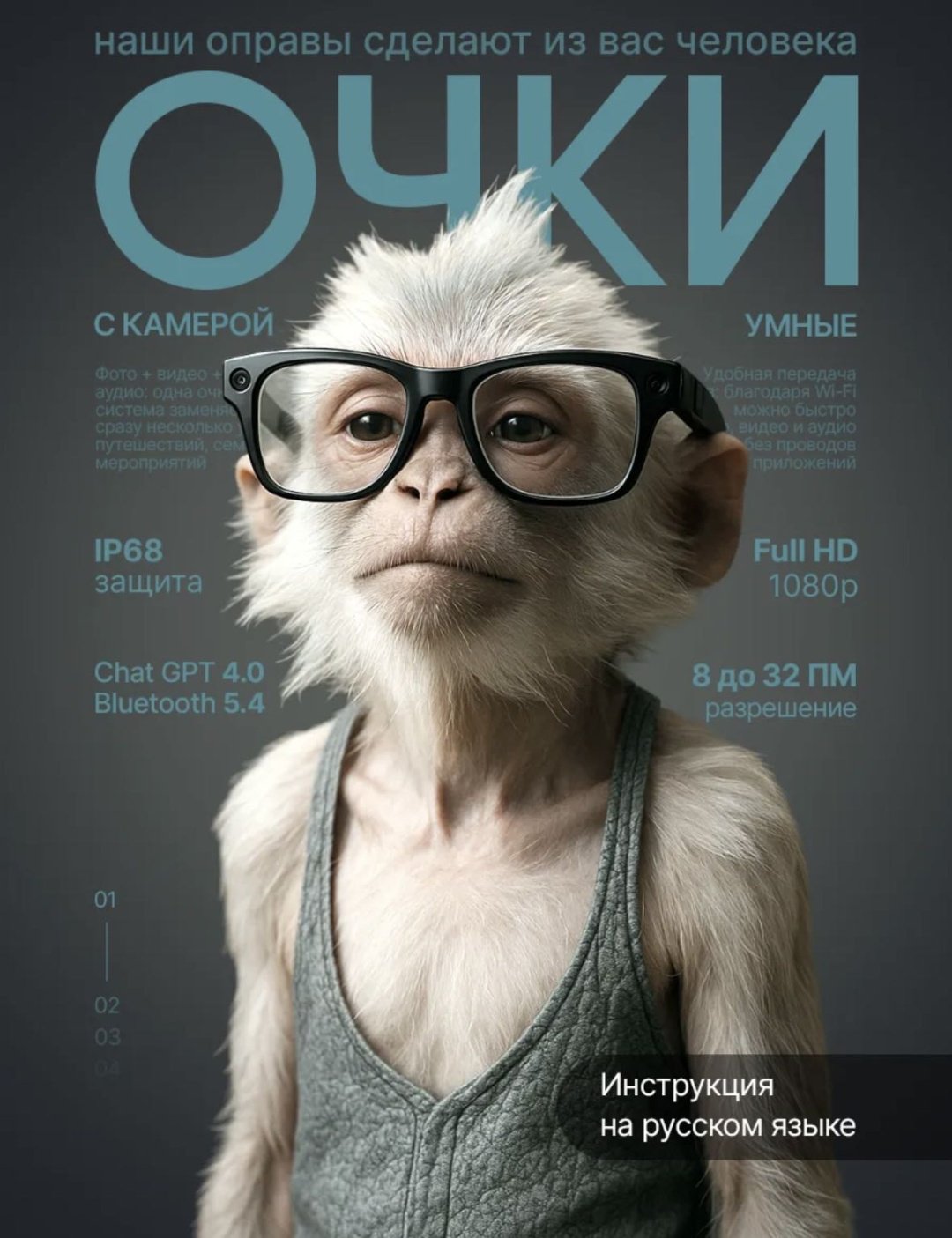 Смарт-очки SMART GLASSESS CY 01 черный