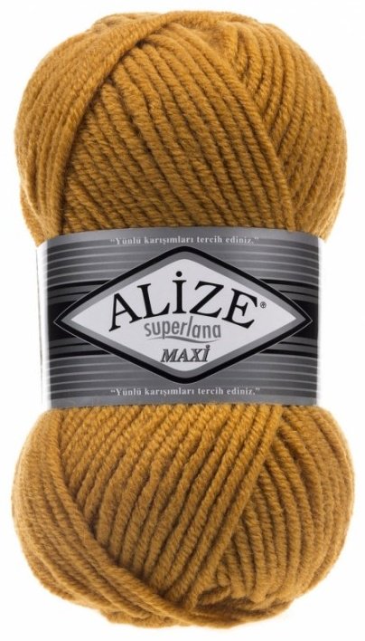 Моток Alize Alize Superlana Maxi 02 шафрановый 100 г горчичный 100 м 100 г купить,NaN