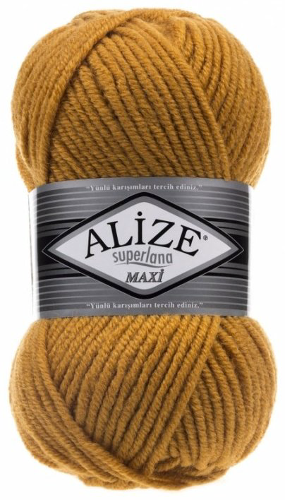 Моток Alize Alize Superlana Maxi 02 шафрановый 100 г горчичный 100 м 100 г купить,NaN