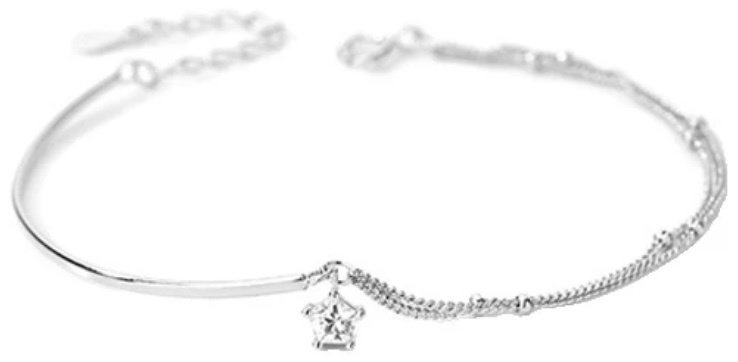 Браслет Accessories 599000 длина 20 см, вес 2 г серебро, плетение византийское купить,4000