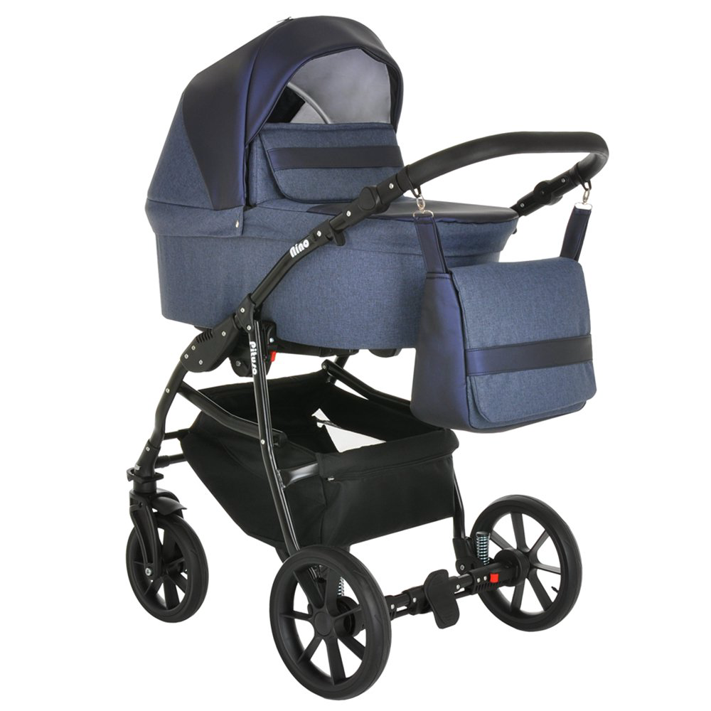 Коляска 2в1  Pituso Nino Midnight+Leather Metalic Blue купить,NaN