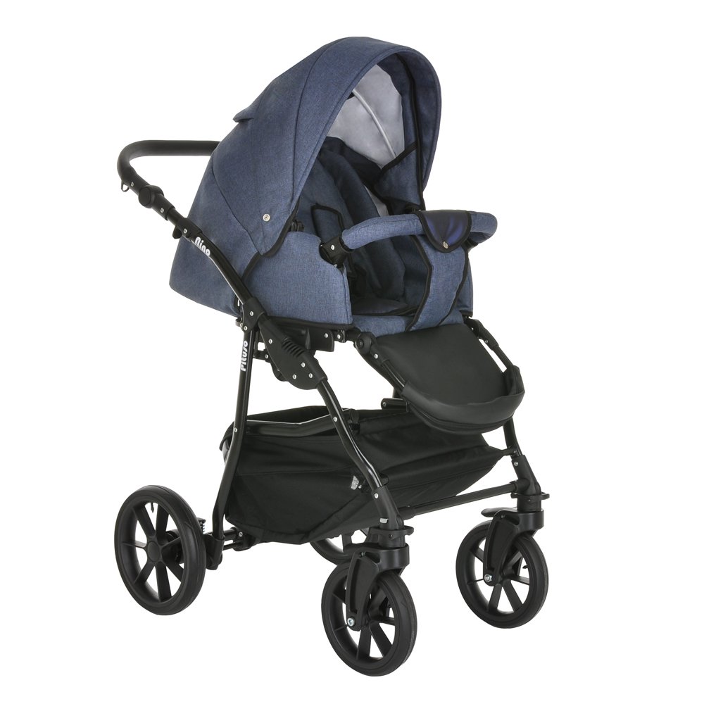 Коляска 2в1  Pituso Nino Midnight+Leather Metalic Blue купить,NaN