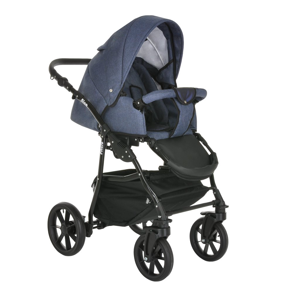 Коляска 2в1  Pituso Nino Midnight+Leather Metalic Blue купить,NaN