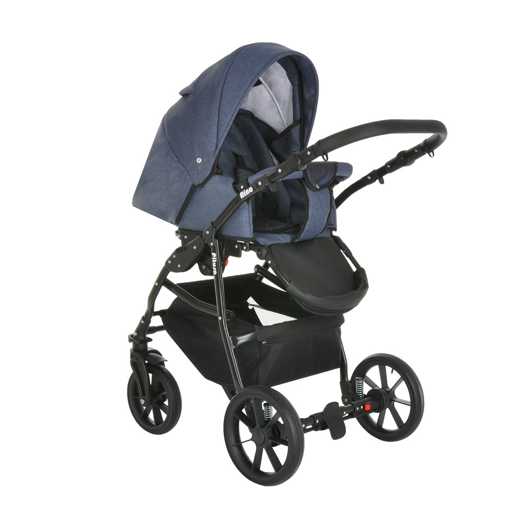 Коляска 2в1  Pituso Nino Midnight+Leather Metalic Blue купить,NaN