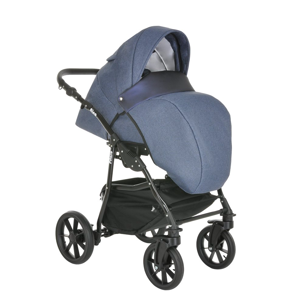Коляска 2в1  Pituso Nino Midnight+Leather Metalic Blue купить,NaN