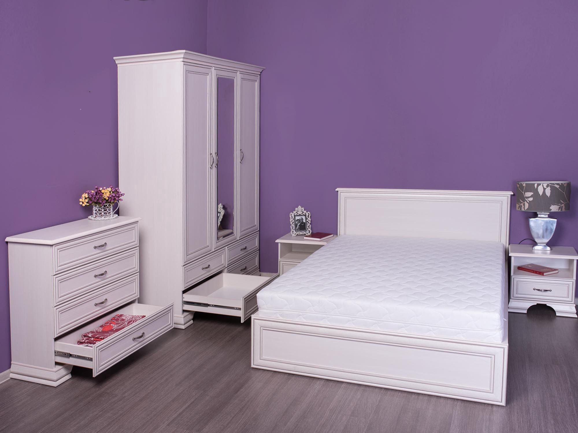 Кровать Анрэкс Tiffany 140х200см с ПМ вудлайн кремовый купить,264900