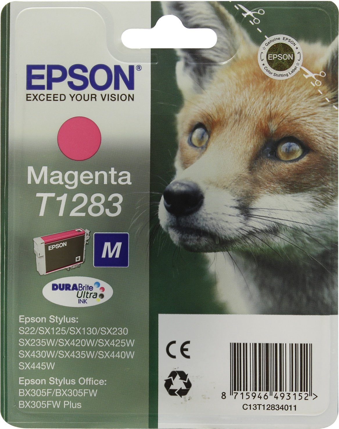 Картридж Epson C13T12834012 пурпурный купить,NaN