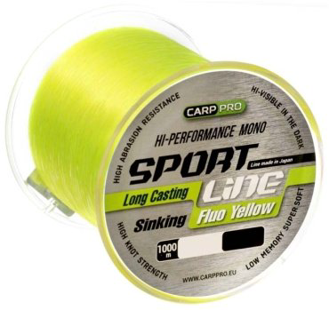 Рыболовная леска CARP PRO Sport Line Fluo CP2110-0185 0.185 мм желтая купить,NaN