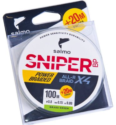 Рыболовная леска Salmo Sniper BP All R Braid х4 0.13 мм зеленый купить,NaN