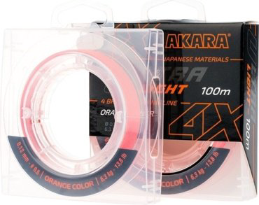 Рыболовная леска Akara Ultra Light AULO-100-006 0.6 мм оранжевый купить,NaN