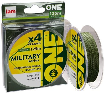 Рыболовная леска One MILITARY Х4-125 0.14 мм зеленый