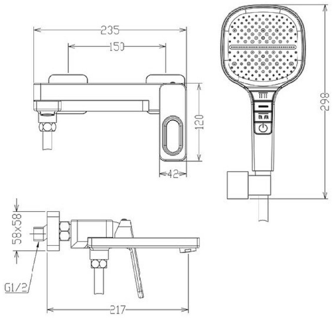 Смеситель для ванны Gappo R51.30, латунь, цвет хром купить,NaN