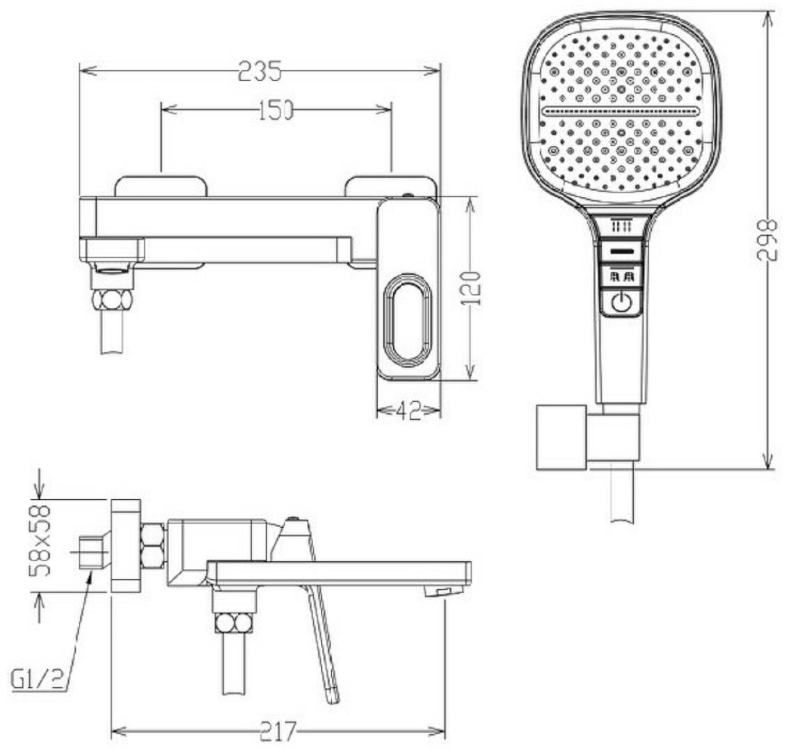 Смеситель для ванны Gappo R51.30, латунь, цвет хром купить,NaN