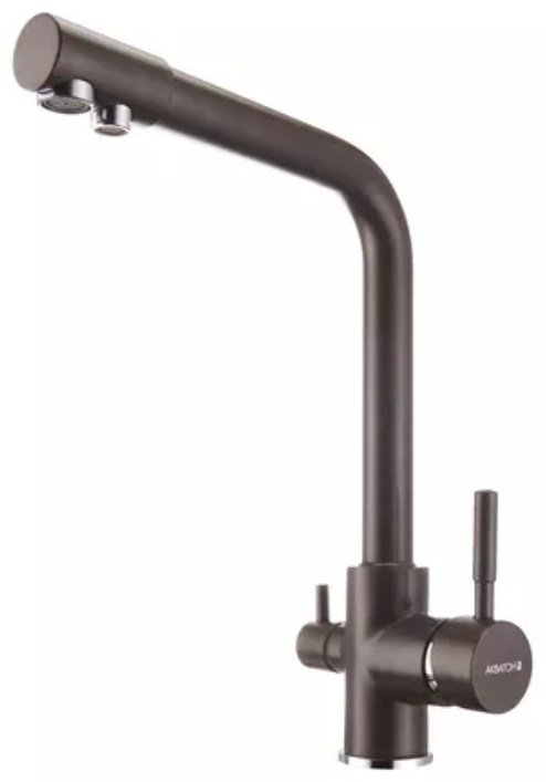 Смеситель для кухни (мойки) AQUATON Руан 1AX004FCXX280 цвет кофе, двухзахватный купить,NaN
