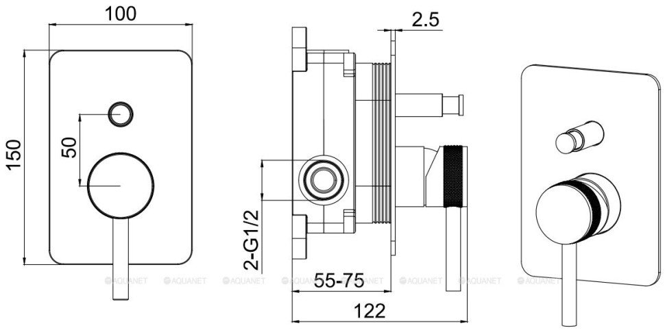 Смеситель для душа ALLEN BRAU 5.31011-MG PRIORITY X2, латунь, цвет графит купить,239500