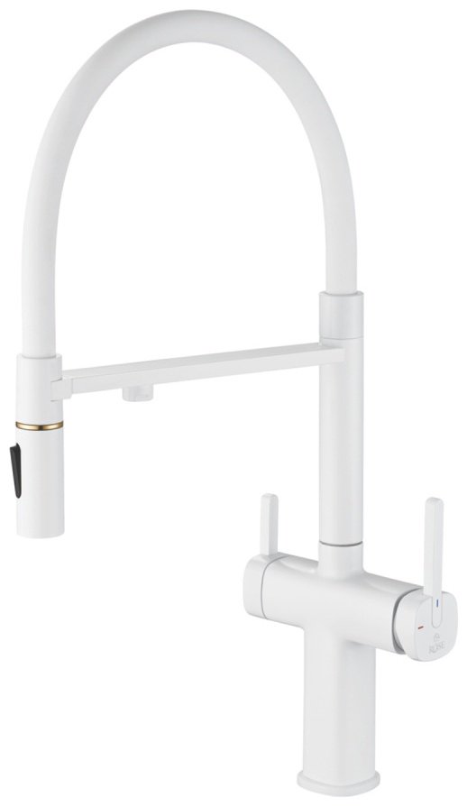 Смеситель с гибким изливом Rose R358C, латунь, цвет белый купить,NaN