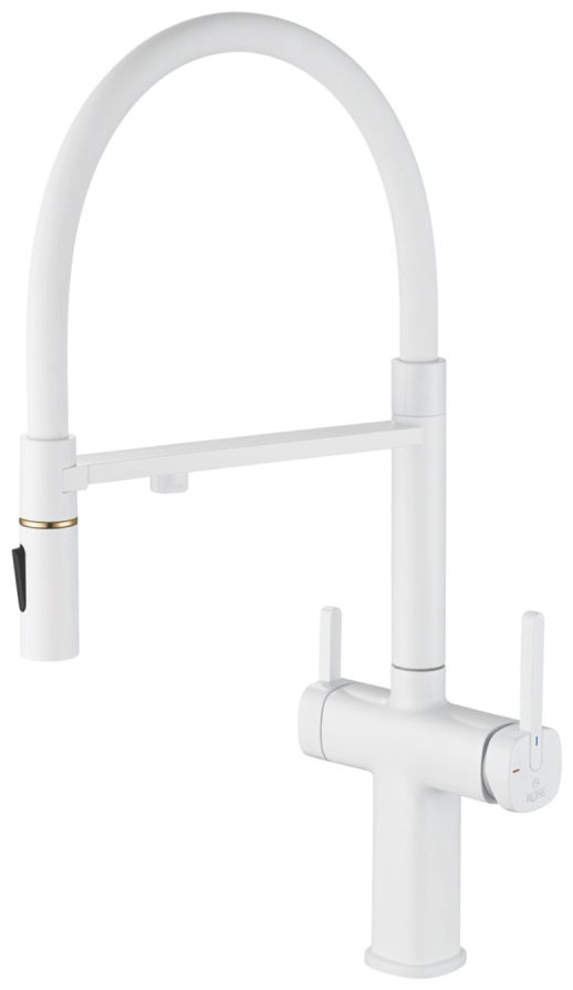 Смеситель с гибким изливом Rose R358C, латунь, цвет белый купить,NaN