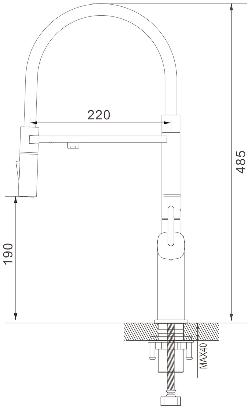 Смеситель с гибким изливом Rose R358C, латунь, цвет белый купить,NaN