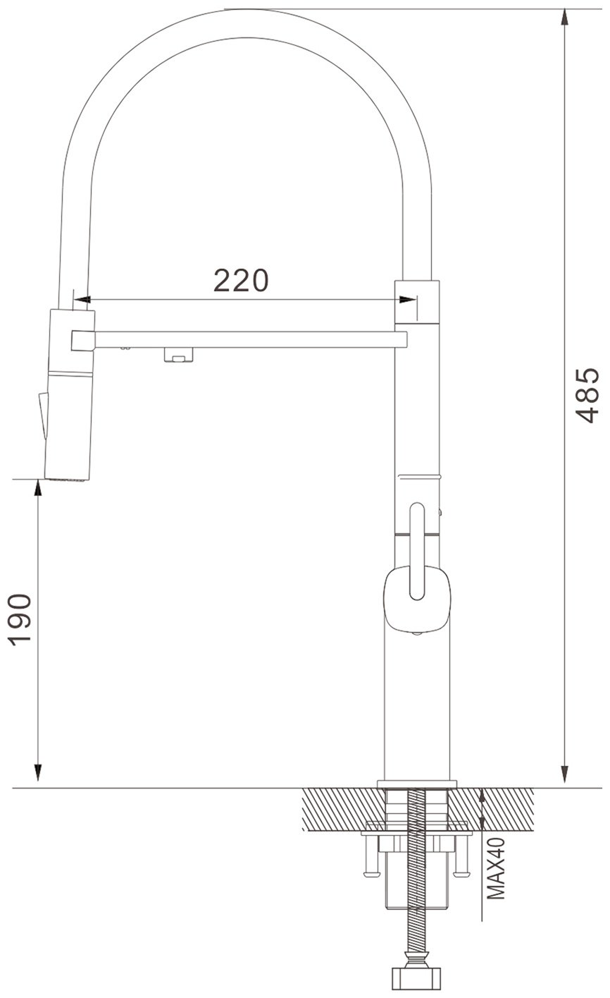 Смеситель с гибким изливом Rose R358C, латунь, цвет белый купить,NaN