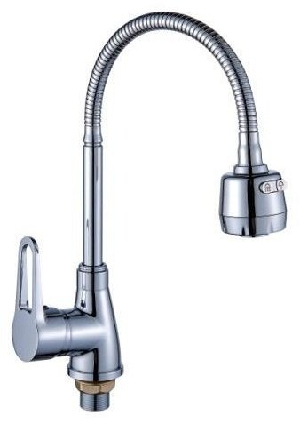 Смеситель с гибким изливом Potato P36270N, цинк, цвет хром купить,15100