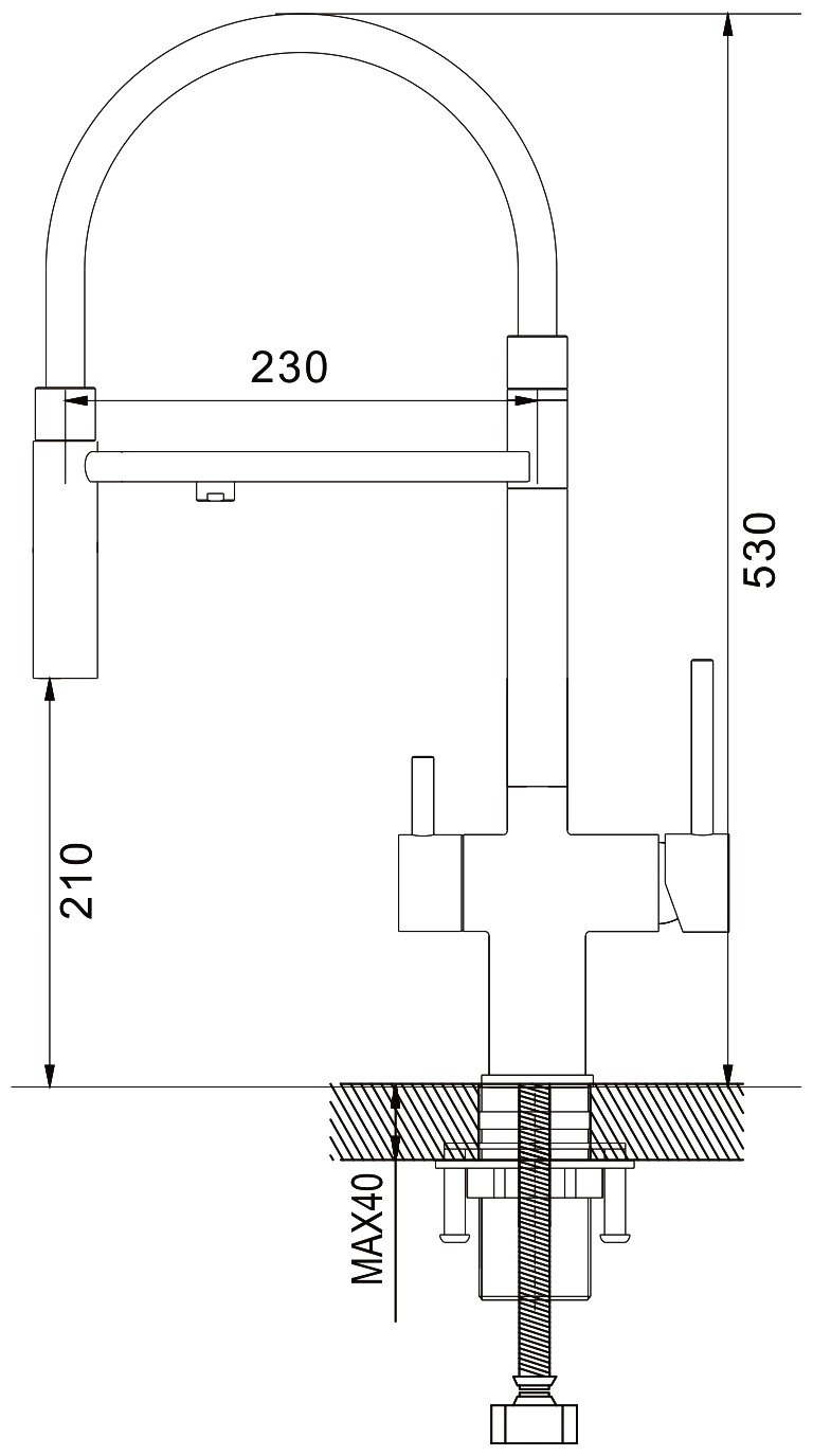 Смеситель с гибким изливом Shevanik S178T, латунь, цвет черный купить,NaN
