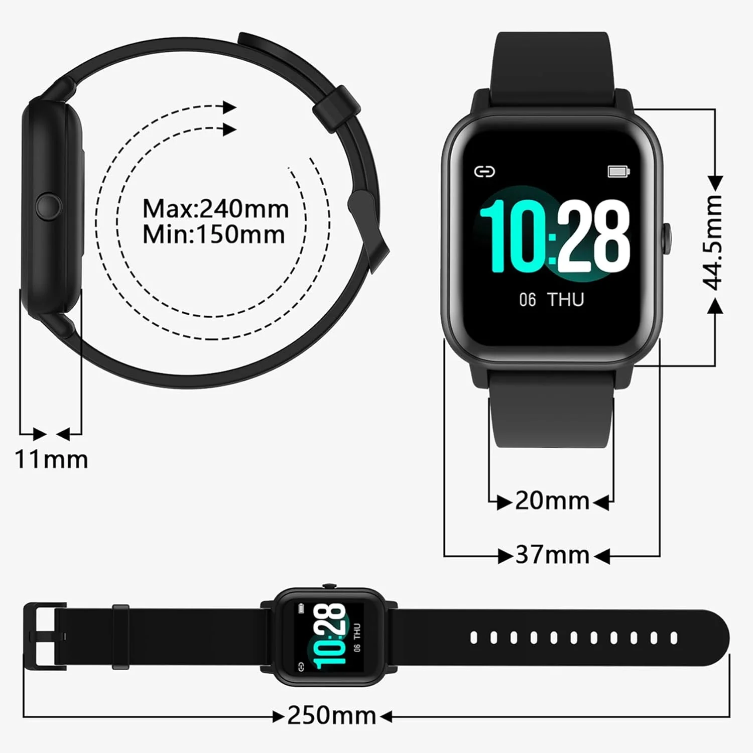 Смарт-часы Blackview R30 46мм Black
