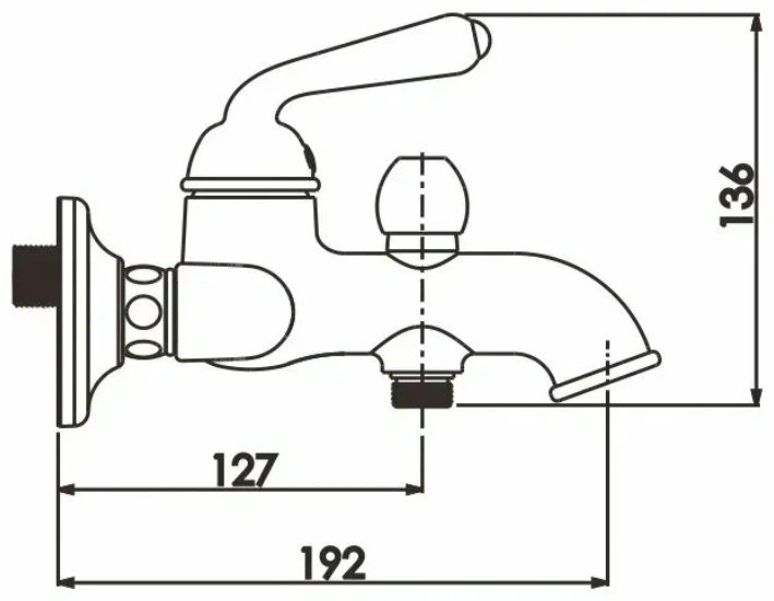 Смеситель для ванны Rose R0202H, латунь, цвет черный купить,NaN