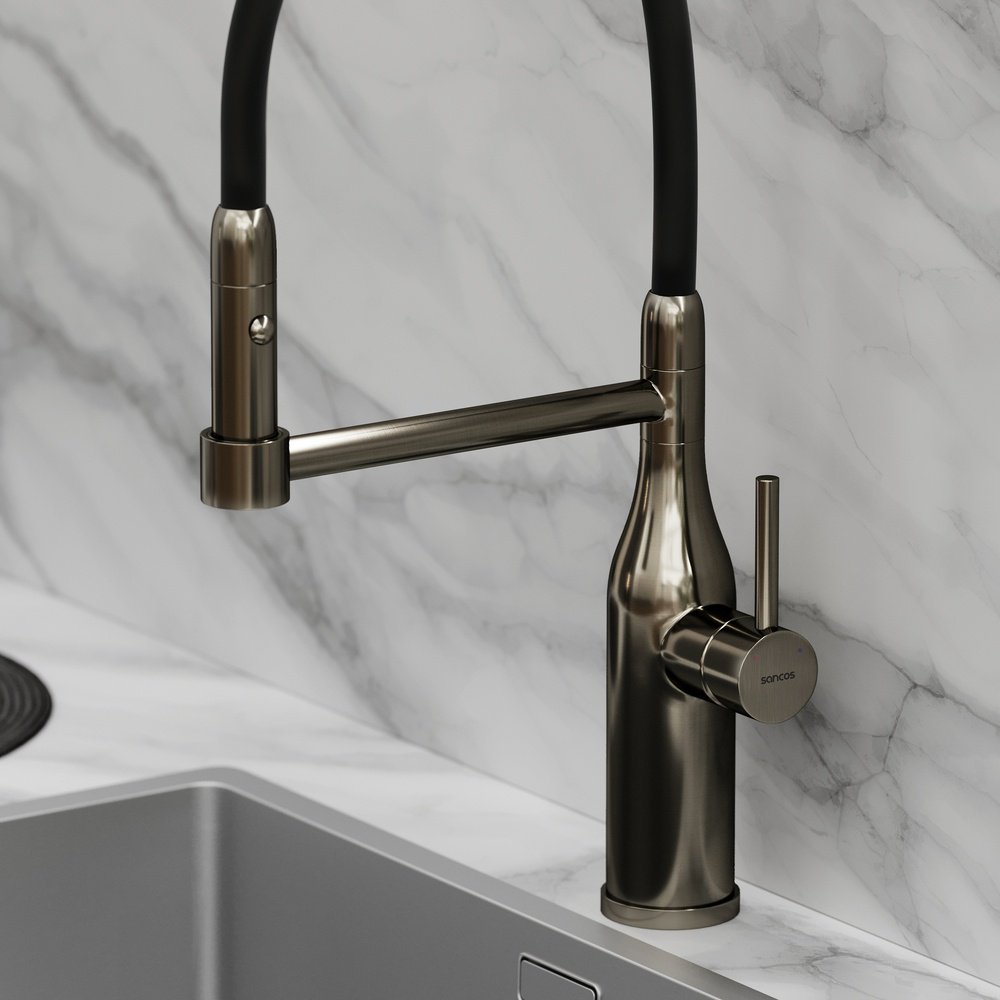 Смеситель для кухни Sancos SC4011GG, латунь, цвет стальной - ForteMarket Смеситель для кухни Sancos SC4011GG, латунь, цвет стальной купить,209700