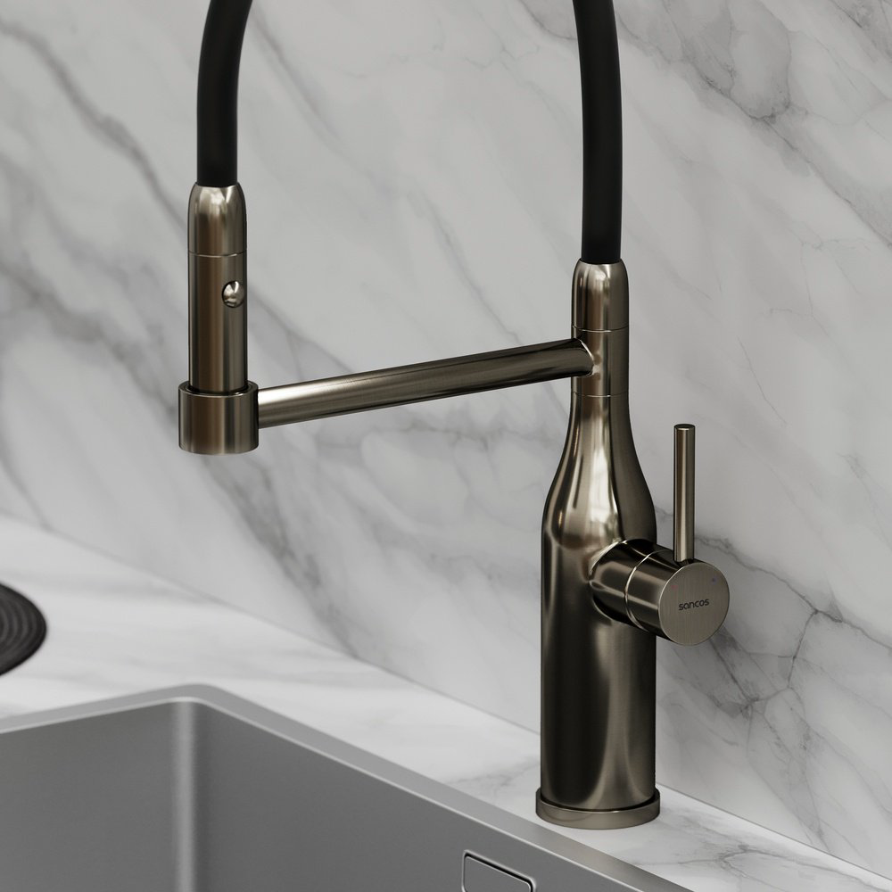 Смеситель для кухни Sancos SC4011GG, латунь, цвет стальной - ForteMarket Смеситель для кухни Sancos SC4011GG, латунь, цвет стальной купить,209700