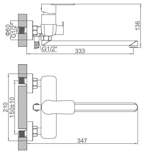 Смеситель для ванны Accoona A71207, латунь, цвет стальной купить,NaN