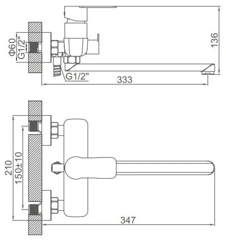 Смеситель для ванны Accoona A71207, латунь, цвет стальной купить,NaN