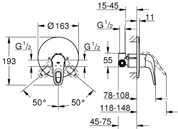 Смеситель для душа Grohe Eurostyle New 33635003, однозахватный купить,61986