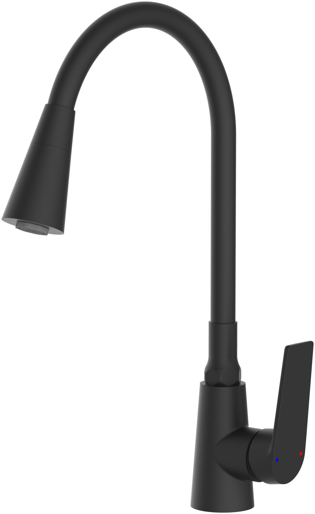 Смеситель с гибким изливом Potato P41167-6, латунь, цвет черный купить,30400