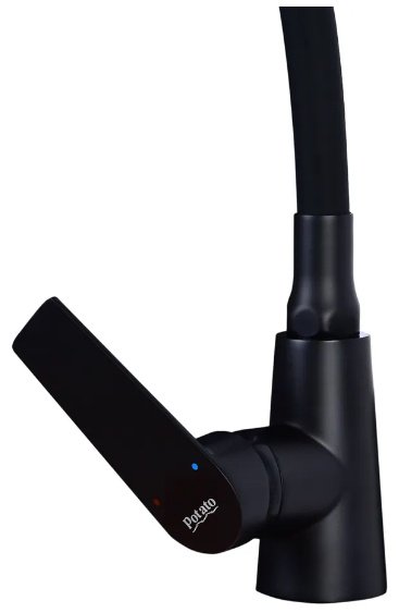 Смеситель с гибким изливом Potato P41167-6, латунь, цвет черный купить,30400