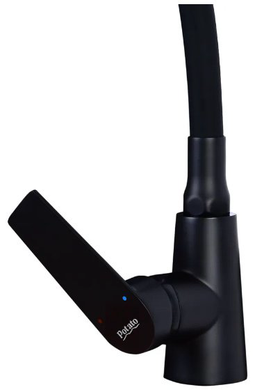 Смеситель с гибким изливом Potato P41167-6, латунь, цвет черный купить,30400