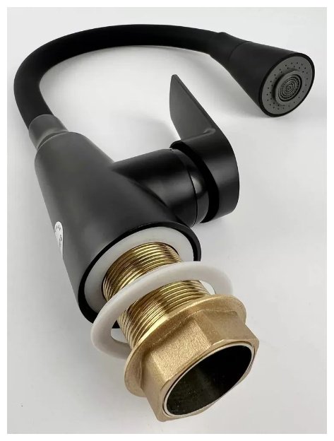 Смеситель с гибким изливом Potato P41167-6, латунь, цвет черный купить,30400