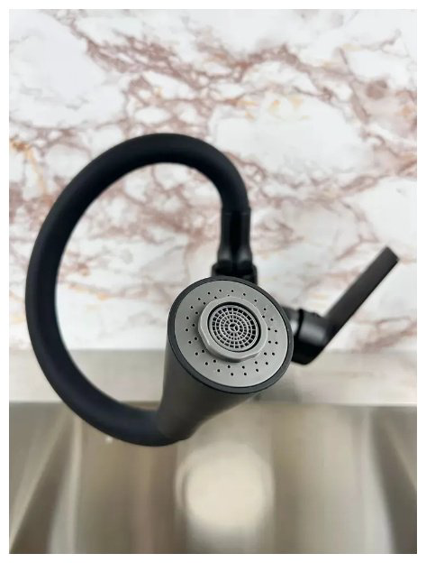 Смеситель с гибким изливом Potato P41167-6, латунь, цвет черный купить,30400