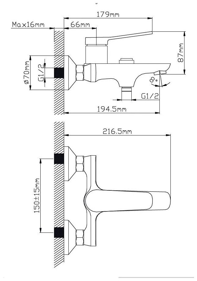 Смеситель для ванны Potato P30272 , однозахватный купить,40500