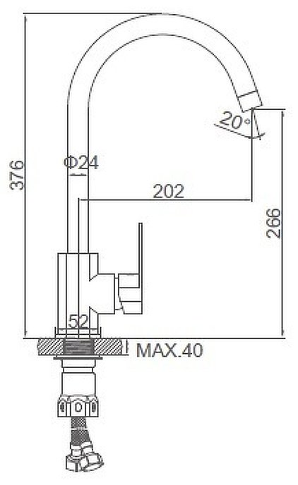 Смеситель для кухни (мойки) Accoona 45205A, однозахватный купить,NaN