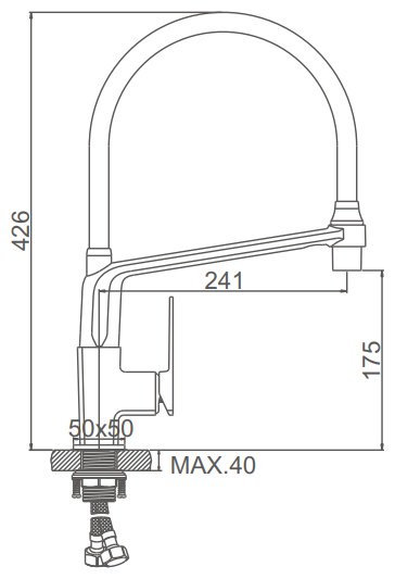 Смеситель с гибким изливом Accoona A44124AT, латунь, цвет черный купить,NaN