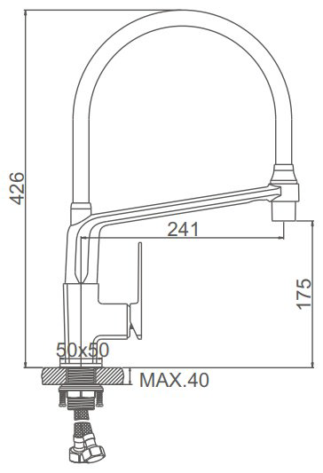 Смеситель с гибким изливом Accoona A44124AT, латунь, цвет черный купить,NaN